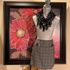 MICHAEL by Michael Kors | B&W lined wool blend skirt